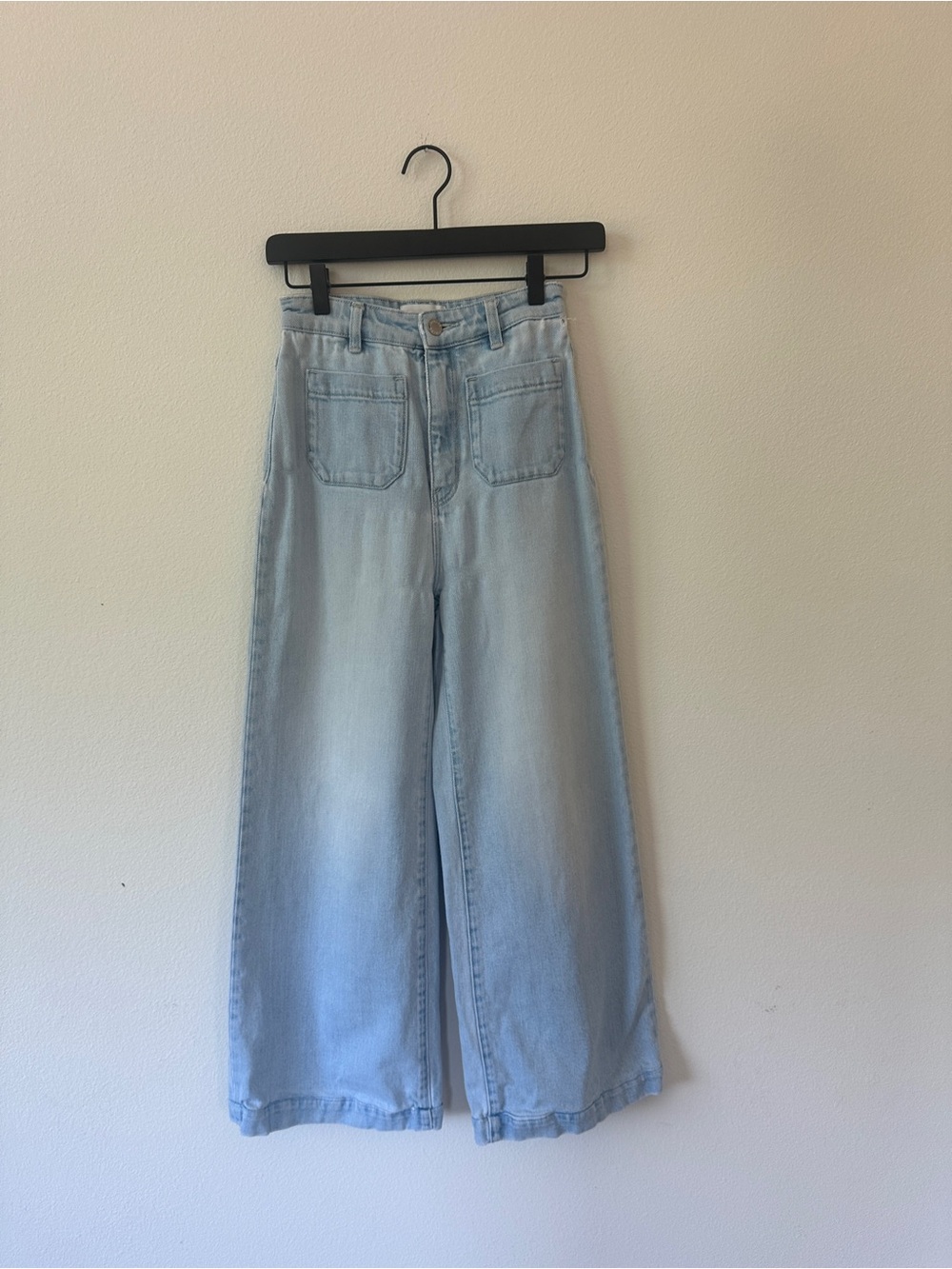Rolla's Sailor Jeans Size 25 High Rise Wide Leg Light Wash Organic Cotton Denim